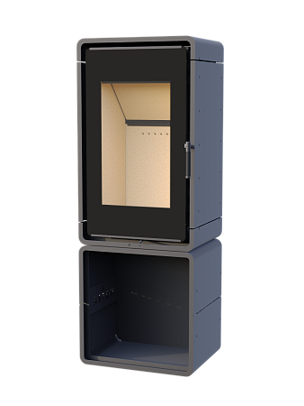 Печь-камин АСТОВ КУБ ПК 4581 (в металле на дровнике)